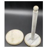 White marble freestanding vertical paper towel