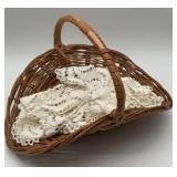 Vintage wicker log basket, 20 x 15 x 12 in, 2