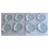 8 vintage clear glass salad or dessert plates,