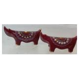 Ceramic rhinos, Jartori, 2.5 inches tall x 5