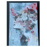 Pink Flower Face canvas wall art by artist Parvez