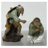 Vintage Chinese Shiwan mud men figurines, tallest
