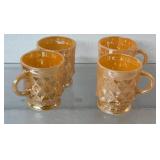 Vintage Fire-King Kimberly mugs in the Peach