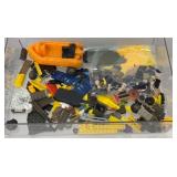 Bag of brick parts, Mega Bloks, boat, figures,