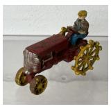 Vintage Auburn heavy cast iron metal farm tractor