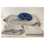 Bedding, neck pillow with pocket, 2 pillow cases,
