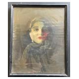 Vintage print titled Thinking of You by