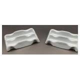 2 vintage 1982 Frankoma Pottery taco holders, 7.5