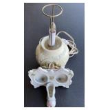 Vintage Victorian style lamp and decor, porcelain
