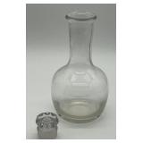 Vintage glass carafe or decanter with lid, 6 x 6
