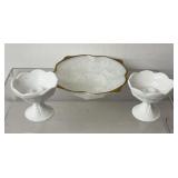 Vintage Anchor Hocking milk glass pieces feature