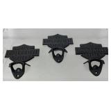 3 Cast iron wall-mounted bottle openers,