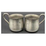 2 Vintage pewter cups made