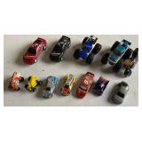 12 toy cars, monster trucks, Cyclops car, race