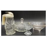 Vintage Avon clear pressed glass lidded candy