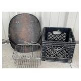 Vintage-style black iron or steel fireplace log