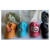 Hats and bag, Lily Rain tote bag, 15.5 x 5.5 x