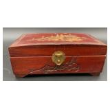 Vintage Japanese-style lacquered jewelry box