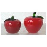 Vintage hand blown Murano style art glass apple