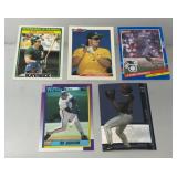 3 Jose Canseco and 2 Bo Jackson baseball cards