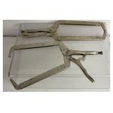 2 Locking C-clamp pliers, 18 x 6 in