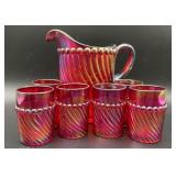 UV GLOW Vintage Westmoreland Red Carnival Glass