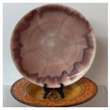 Raku Pottery signed Tony Evans plate numbered 33,