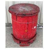 Vintage Justrite oil waste can 14x12