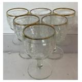 6 Vintage Bartlett Collins water goblets with
