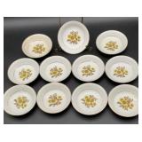 11 Vintage Royal Warwick England Sunflower bowls,