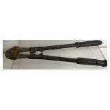 Vintage bolt cutters, 22 in, rubber on handles