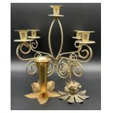 Vintage Mid-Century Modern brass metal S-shaped