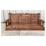Outdoor wooden swing. Does not come with chains