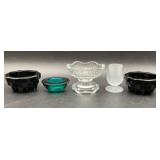 Vintage Anchor Hocking clear glass candle holder,