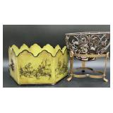 Decorative Metal Jardiniere Stand & Toleware