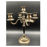 Vintage silver-plated five-arm candelabra, 10 x