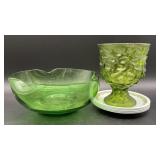 Vintage E.O. Brody Co. pedestal vase in a green