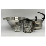Vintage Bromwellï¿½s measuring sifter, colander,
