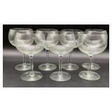 7 Vintage balloon red wine glasses