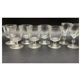 6 Antique Victorian glass rummers, 2 vintage