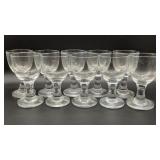10 clear wine glasses, 6.5 in tall