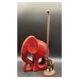 Cast Iron elephant paper towel holder 19in tall.