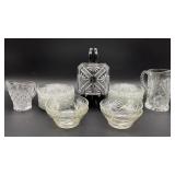 Vintage square cut crystal glass ashtray, 20