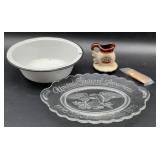 Vintage white enamel bowl, vintage California