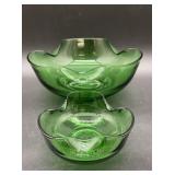 Vintage Anchor Hocking chip and dip set avocado