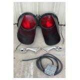 Vintage Safetran railroad crossing lights,