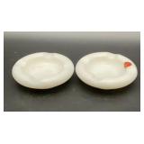 UV GLOW milk glass ashtrays, 4 inches wide