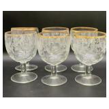 6 Vintage Bartlett Collins White Grape Leaf Glass