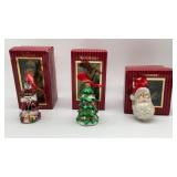 3 Waterford Holiday Heirloom glass ornaments,