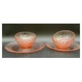 Vintage Arcoroc Rosaline pink swirl glass plates